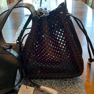 HALSTON  design black shoulder bag (New)